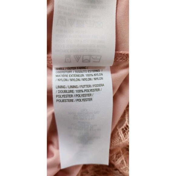 Isaac Mizrahi Live Pink Lace Ruffle Peplum Top Blouse Women’s 14 Bell‎ Sleeve - Picture 5 of 8